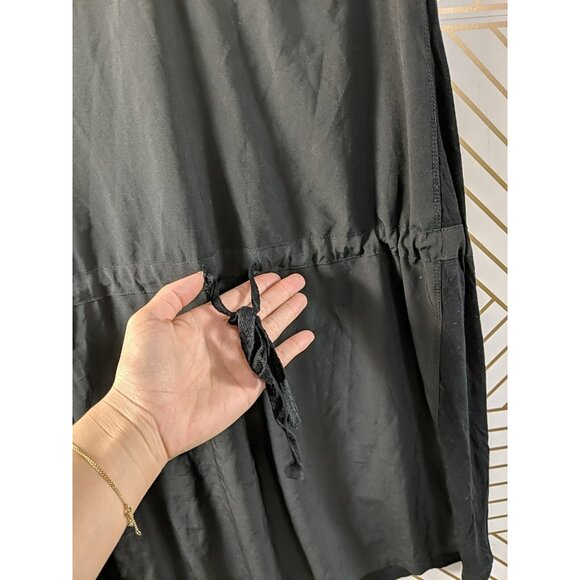 FABLETICS Women's Alana Mini Dress Black Mesh V-Neck Tie Waist Size Small - Picture 4 of 8